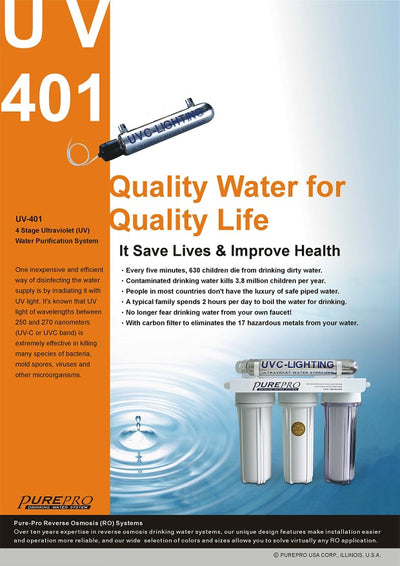 PurePro® UV-401 – 4 Stage Ultraviolet (UV) Water Purification System