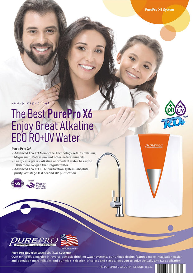 PurePro® USA Reverse Osmosis Water Filter System X6 (Orange)