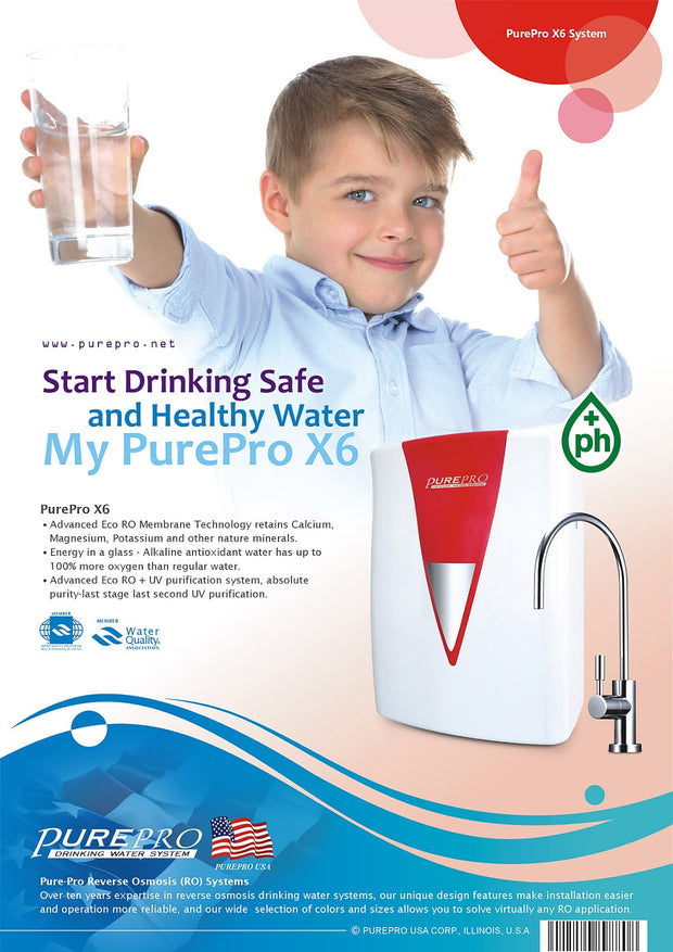 PurePro® USA Reverse Osmosis Water Filter System X6 (Red)