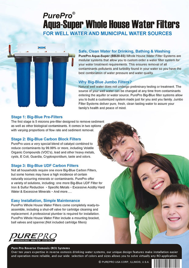 PurePro® USA Aqua-Super Whole House Water Filter System BB20-03