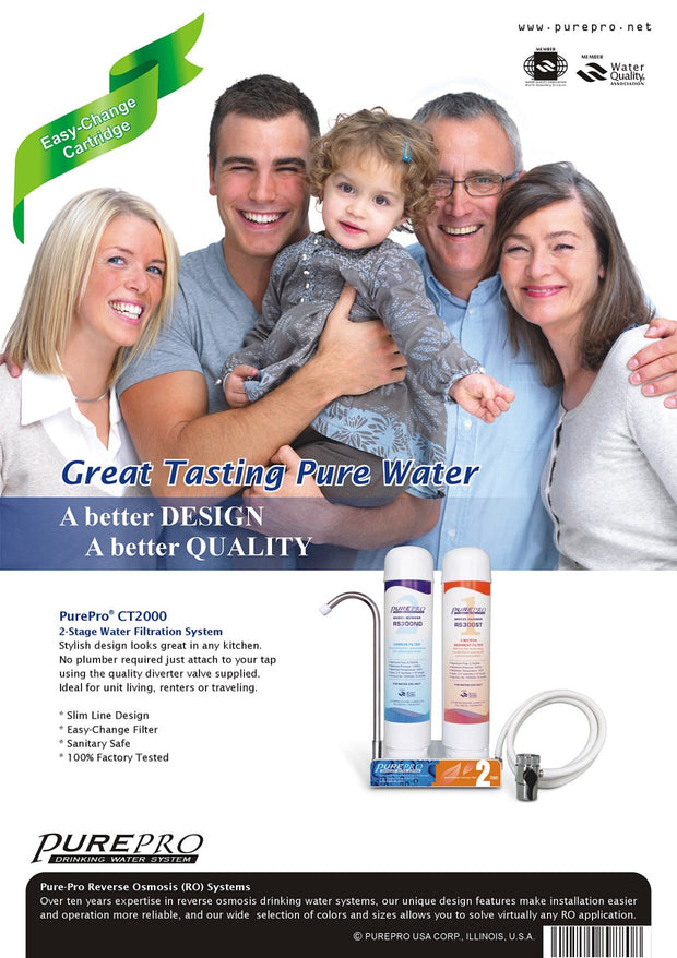 PurePro® USA 2-Stage Countertop Water Filtration System CT-2000