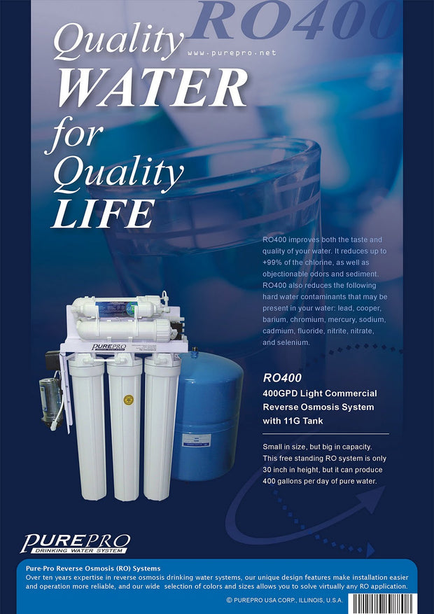 PurePro® USA Light Commercial Reverse Osmosis Water Filtration System RO400