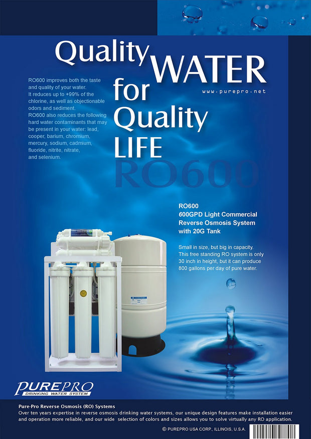 PurePro® USA Light Commercial Reverse Osmosis Water Filtration System RO600
