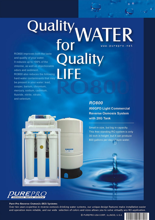 PurePro® USA Light Commercial Reverse Osmosis Water Filtration System RO800