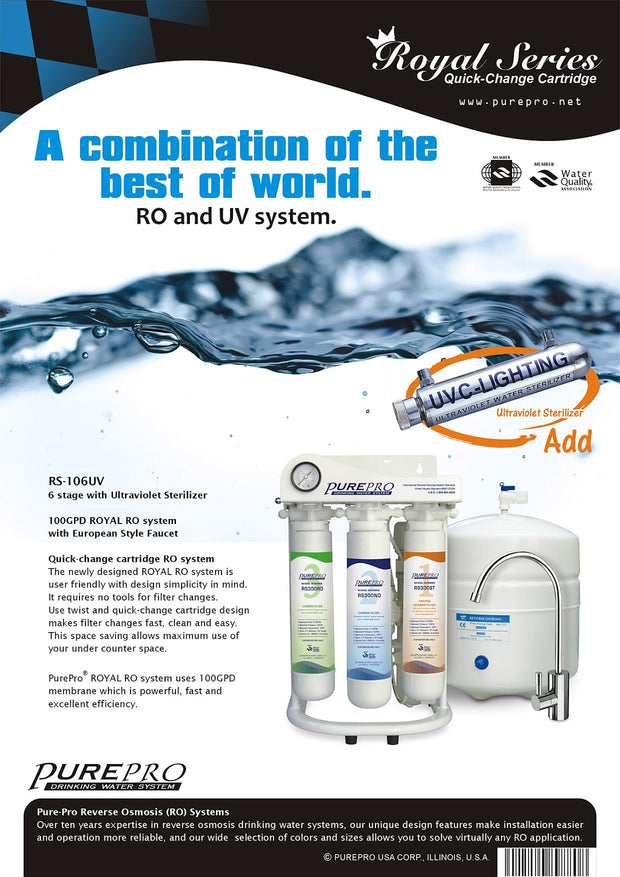 PurePro® USA Reverse Osmosis Water Filtration System RS-106UV