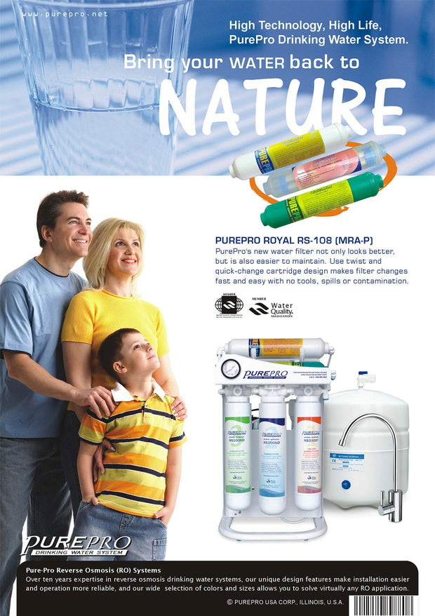 PurePro® USA 8 Stage Alkaline RO Water Filtration System RS-108