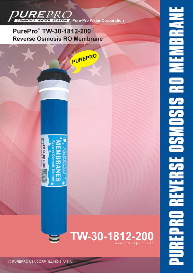 PurePro® USA Membranes :  TW30-1812-200 : The Best RO Membranes in The World