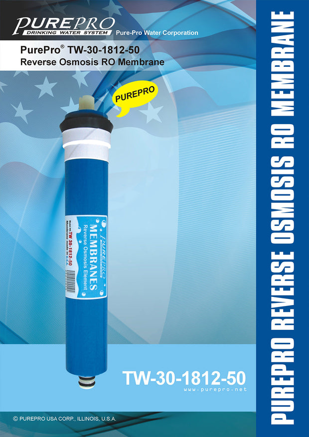 PurePro® USA Membranes :  TW30-1812-50 : The Best RO Membranes in The World